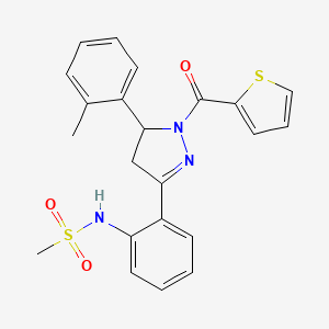 N-(2-(1-(thiophene-2-carbonyl)-5-(o-tolyl)-4,5-dihydro-1H-pyrazol-3-yl)phenyl)methanesulfonamide