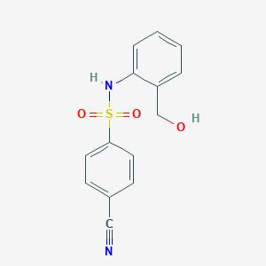 molecular formula C14H12N2O3S B263013 4-cyano-N-[2-(hydroxymethyl)phenyl]benzenesulfonamide 