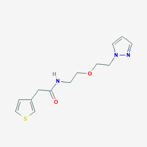 molecular formula C13H17N3O2S B2630140 N-(2-(2-(1H-吡唑-1-基)乙氧基)乙基)-2-(噻吩-3-基)乙酰胺 CAS No. 2034566-64-6