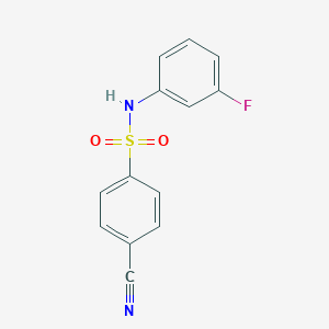molecular formula C13H9FN2O2S B263015 4-cyano-N-(3-fluorophenyl)benzenesulfonamide 