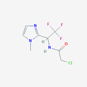 molecular formula C8H9ClF3N3O B2630156 2-Chloro-N-[2,2,2-trifluoro-1-(1-methylimidazol-2-yl)ethyl]acetamide CAS No. 2411305-92-3