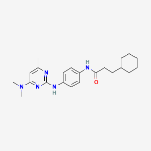 3-cyclohexyl-N-(4-((4-(dimethylamino)-6-methylpyrimidin-2-yl)amino)phenyl)propanamide