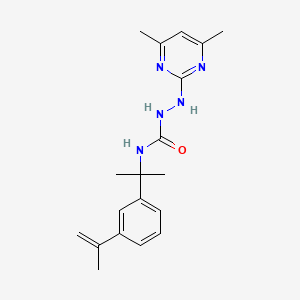 molecular formula C19H25N5O B2630163 1-[(4,6-二甲基嘧啶-2-基)氨基]-3-[2-(3-丙-1-烯-2-基苯基)丙-2-基]脲 CAS No. 380333-81-3