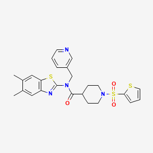 N-(5,6-dimethylbenzo[d]thiazol-2-yl)-N-(pyridin-3-ylmethyl)-1-(thiophen-2-ylsulfonyl)piperidine-4-carboxamide