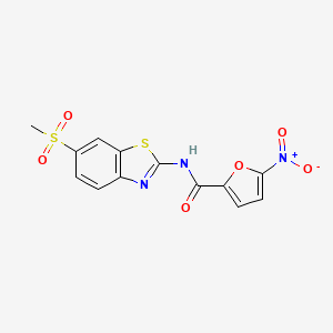 molecular formula C13H9N3O6S2 B2630166 N-(6-(甲基磺酰基)苯并[d]噻唑-2-基)-5-硝基呋喃-2-甲酰胺 CAS No. 325741-32-0