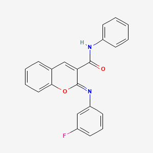 (Z)-2-((3-fluorophenyl)imino)-N-phenyl-2H-chromene-3-carboxamide