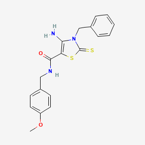 4-amino-3-benzyl-N-(4-methoxybenzyl)-2-thioxo-2,3-dihydrothiazole-5-carboxamide