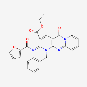 molecular formula C26H20N4O5 B2630176 (Z)-ethyl 1-benzyl-2-((furan-2-carbonyl)imino)-5-oxo-2,5-dihydro-1H-dipyrido[1,2-a:2',3'-d]pyrimidine-3-carboxylate CAS No. 534581-69-6