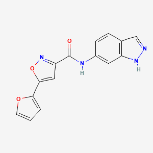 molecular formula C15H10N4O3 B2630178 5-(furan-2-yl)-N-(1H-indazol-6-yl)isoxazole-3-carboxamide CAS No. 1226427-38-8