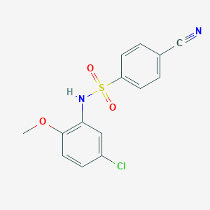 molecular formula C14H11ClN2O3S B263019 N-(5-chloro-2-methoxyphenyl)-4-cyanobenzenesulfonamide 