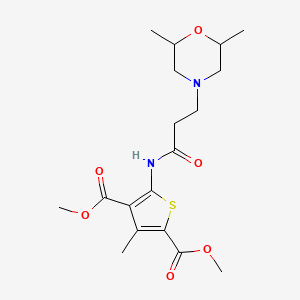 Dimethyl 5-(3-(2,6-dimethylmorpholino)propanamido)-3-methylthiophene-2,4-dicarboxylate