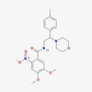 molecular formula C22H27N3O6 B2630194 4,5-dimethoxy-N-(2-morpholino-2-(p-tolyl)ethyl)-2-nitrobenzamide CAS No. 899979-07-8