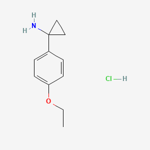 molecular formula C11H16ClNO B2630204 1-(4-乙氧苯基)环丙-1-胺；盐酸盐 CAS No. 2287268-92-0