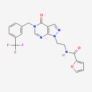 N-(2-(4-oxo-5-(3-(trifluoromethyl)benzyl)-4,5-dihydro-1H-pyrazolo[3,4-d]pyrimidin-1-yl)ethyl)furan-2-carboxamide