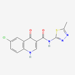 6-chloro-4-hydroxy-N-(5-methyl-1,3,4-thiadiazol-2-yl)quinoline-3-carboxamide