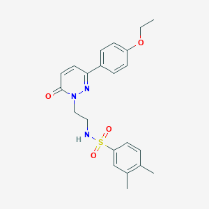 molecular formula C22H25N3O4S B2630227 N-(2-(3-(4-ethoxyphenyl)-6-oxopyridazin-1(6H)-yl)ethyl)-3,4-dimethylbenzenesulfonamide CAS No. 921555-25-1