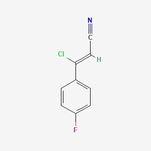 molecular formula C9H5ClFN B2630233 3-Chloro-3-(4-fluorophenyl)acrylonitrile CAS No. 126417-76-3; 126417-77-4