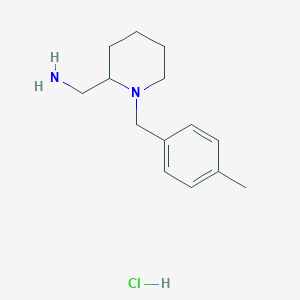 molecular formula C14H23ClN2 B2630239 (1-(4-Methylbenzyl)piperidin-2-yl)methanamine hydrochloride CAS No. 1353972-36-7