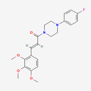 molecular formula C22H25FN2O4 B2630243 1-(4-Fluorophenyl)-4-(3-(2,3,4-trimethoxyphenyl)acryloyl)piperazine CAS No. 647031-72-9