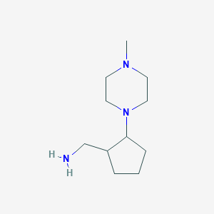 molecular formula C11H23N3 B2630250 [2-(4-Methylpiperazin-1-yl)cyclopentyl]methanamine CAS No. 1095572-53-4