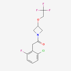 molecular formula C13H12ClF4NO2 B2630254 2-(2-Chloro-6-fluorophenyl)-1-(3-(2,2,2-trifluoroethoxy)azetidin-1-yl)ethanone CAS No. 2034338-77-5