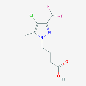 4-[4-Chloro-3-(difluoromethyl)-5-methylpyrazol-1-yl]butanoic acid