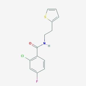 molecular formula C13H11ClFNOS B263026 2-chloro-4-fluoro-N-[2-(2-thienyl)ethyl]benzamide 
