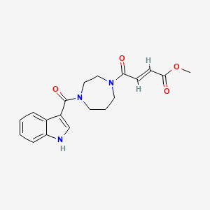 molecular formula C19H21N3O4 B2630263 Methyl (E)-4-[4-(1H-indole-3-carbonyl)-1,4-diazepan-1-yl]-4-oxobut-2-enoate CAS No. 2411322-90-0
