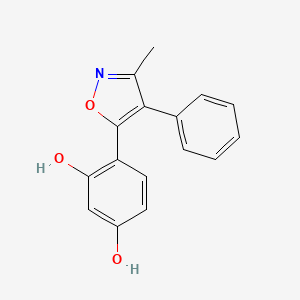 molecular formula C16H13NO3 B2630265 4-(3-Methyl-4-phenylisoxazol-5-yl)benzene-1,3-diol CAS No. 879761-86-1