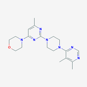 molecular formula C19H27N7O B2630275 4-{2-[4-(5,6-Dimethylpyrimidin-4-yl)piperazin-1-yl]-6-methylpyrimidin-4-yl}morpholine CAS No. 2415501-79-8