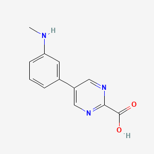 molecular formula C12H11N3O2 B2630276 5-[3-(Methylamino)phenyl]pyrimidine-2-carboxylic acid CAS No. 2137672-68-3