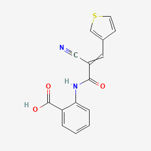 molecular formula C15H10N2O3S B2630277 2-[2-Cyano-3-(thiophen-3-yl)prop-2-enamido]benzoic acid CAS No. 1013243-25-8