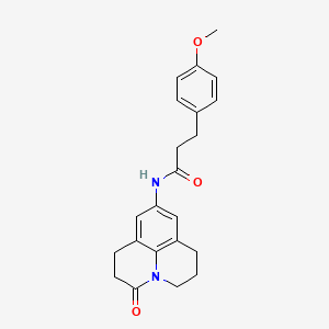molecular formula C22H24N2O3 B2630282 3-(4-methoxyphenyl)-N-(3-oxo-1,2,3,5,6,7-hexahydropyrido[3,2,1-ij]quinolin-9-yl)propanamide CAS No. 898427-53-7