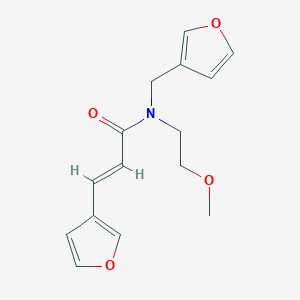 molecular formula C15H17NO4 B2630286 (E)-3-(furan-3-yl)-N-(furan-3-ylmethyl)-N-(2-methoxyethyl)acrylamide CAS No. 1798413-10-1
