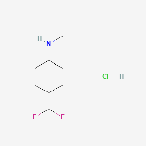 molecular formula C8H16ClF2N B2630288 4-(Difluoromethyl)-N-methylcyclohexan-1-amine hydrochloride CAS No. 2228963-55-9