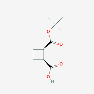 molecular formula C10H16O4 B2630290 (1S,2R)-2-[(2-Methylpropan-2-yl)oxycarbonyl]cyclobutane-1-carboxylic acid CAS No. 2137630-70-5