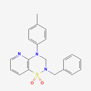 molecular formula C20H19N3O2S B2630291 2-benzyl-4-(p-tolyl)-3,4-dihydro-2H-pyrido[2,3-e][1,2,4]thiadiazine 1,1-dioxide CAS No. 1251628-80-4