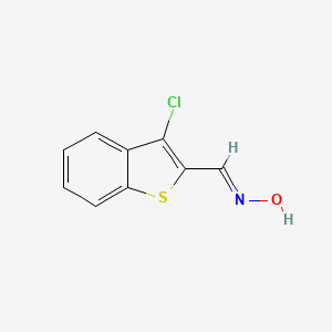 molecular formula C9H6ClNOS B2630335 3-Chloro-1-benzothiophene-2-carbaldehyde oxime CAS No. 14006-55-4
