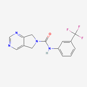 molecular formula C14H11F3N4O B2630337 N-(3-(trifluoromethyl)phenyl)-5H-pyrrolo[3,4-d]pyrimidine-6(7H)-carboxamide CAS No. 1448062-75-6