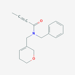 molecular formula C17H19NO2 B2630339 N-Benzyl-N-(3,6-dihydro-2H-pyran-5-ylmethyl)but-2-ynamide CAS No. 2411289-76-2