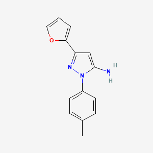 molecular formula C14H13N3O B2630349 5-(呋喃-2-基)-2-(4-甲基苯基)-2,3-二氢-1H-吡唑-3-亚胺 CAS No. 1333887-79-8
