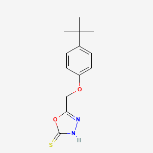 molecular formula C13H16N2O2S B2630353 5-(4-叔丁基苯氧基甲基)-1,3,4-恶二唑-2-硫醇 CAS No. 80549-62-8
