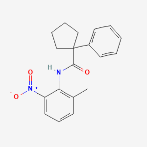 molecular formula C19H20N2O3 B2630362 N-(6-Methyl-2-nitrophenyl)(phenylcyclopentyl)formamide CAS No. 1023590-23-9