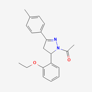molecular formula C20H22N2O2 B2630364 1-[3-(2-乙氧苯基)-5-(4-甲苯基)-3,4-二氢吡唑-2-基]乙酮 CAS No. 710985-93-6
