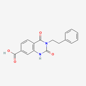 molecular formula C17H14N2O4 B2630369 2,4-Dioxo-3-phenethyl-1,2,3,4-tetrahydroquinazoline-7-carboxylic acid CAS No. 892262-38-3