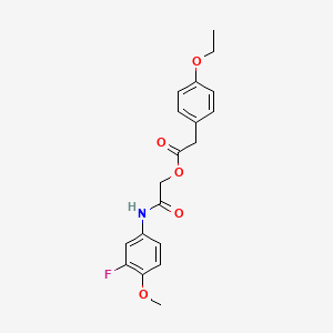molecular formula C19H20FNO5 B2630371 [(3-氟-4-甲氧基苯基)氨基甲酰基]甲基 2-(4-乙氧基苯基)乙酸盐 CAS No. 1638737-66-2