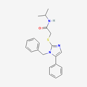 molecular formula C21H23N3OS B2630373 2-((1-苄基-5-苯基-1H-咪唑-2-基)硫代)-N-异丙基乙酰胺 CAS No. 1207041-74-4