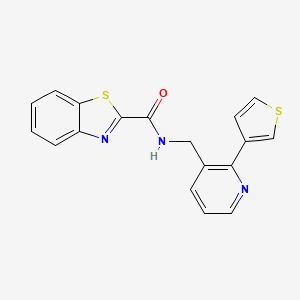 N-((2-(thiophen-3-yl)pyridin-3-yl)methyl)benzo[d]thiazole-2-carboxamide