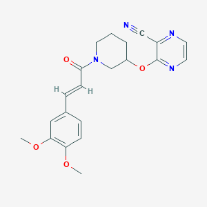 (E)-3-((1-(3-(3,4-dimethoxyphenyl)acryloyl)piperidin-3-yl)oxy)pyrazine-2-carbonitrile