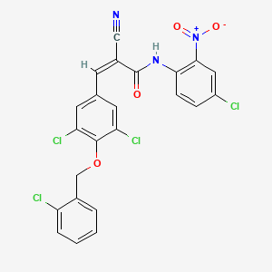 (Z)-N-(4-Chloro-2-nitrophenyl)-2-cyano-3-[3,5-dichloro-4-[(2-chlorophenyl)methoxy]phenyl]prop-2-enamide